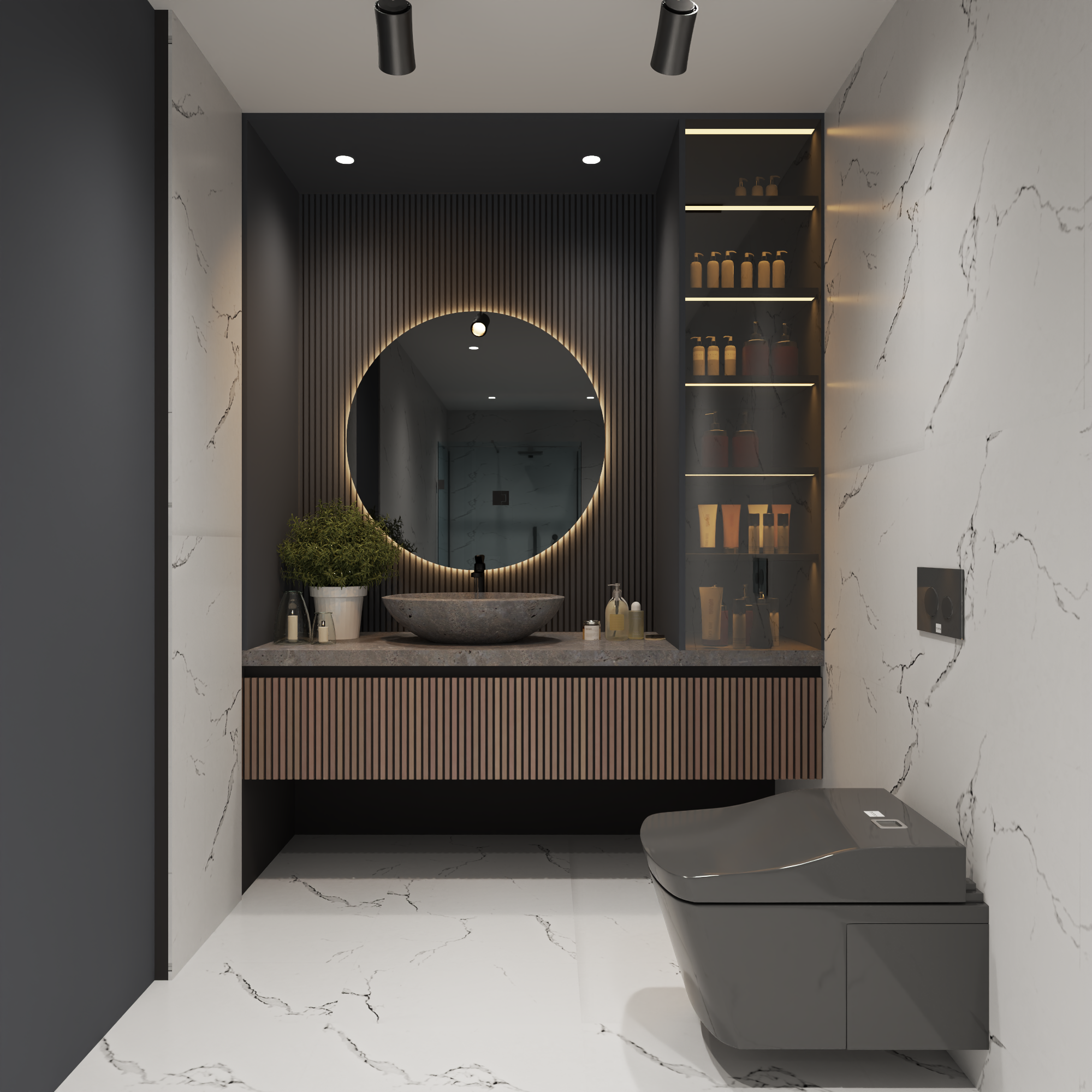 Eternal Bianco Marble Carrara Interlock Wall Panel & Flooring 74" x 49"