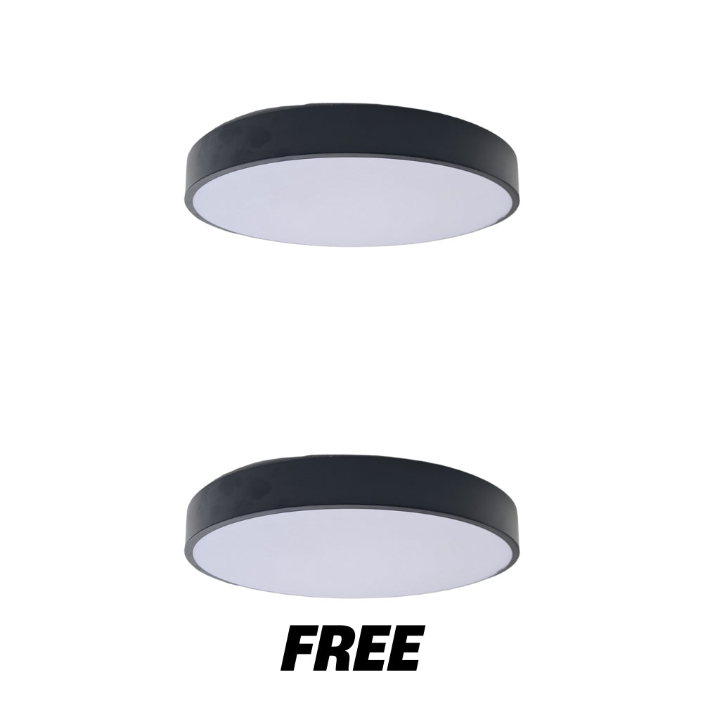 BOGO 2x1 Black LED Round Flushmount Wall Light
