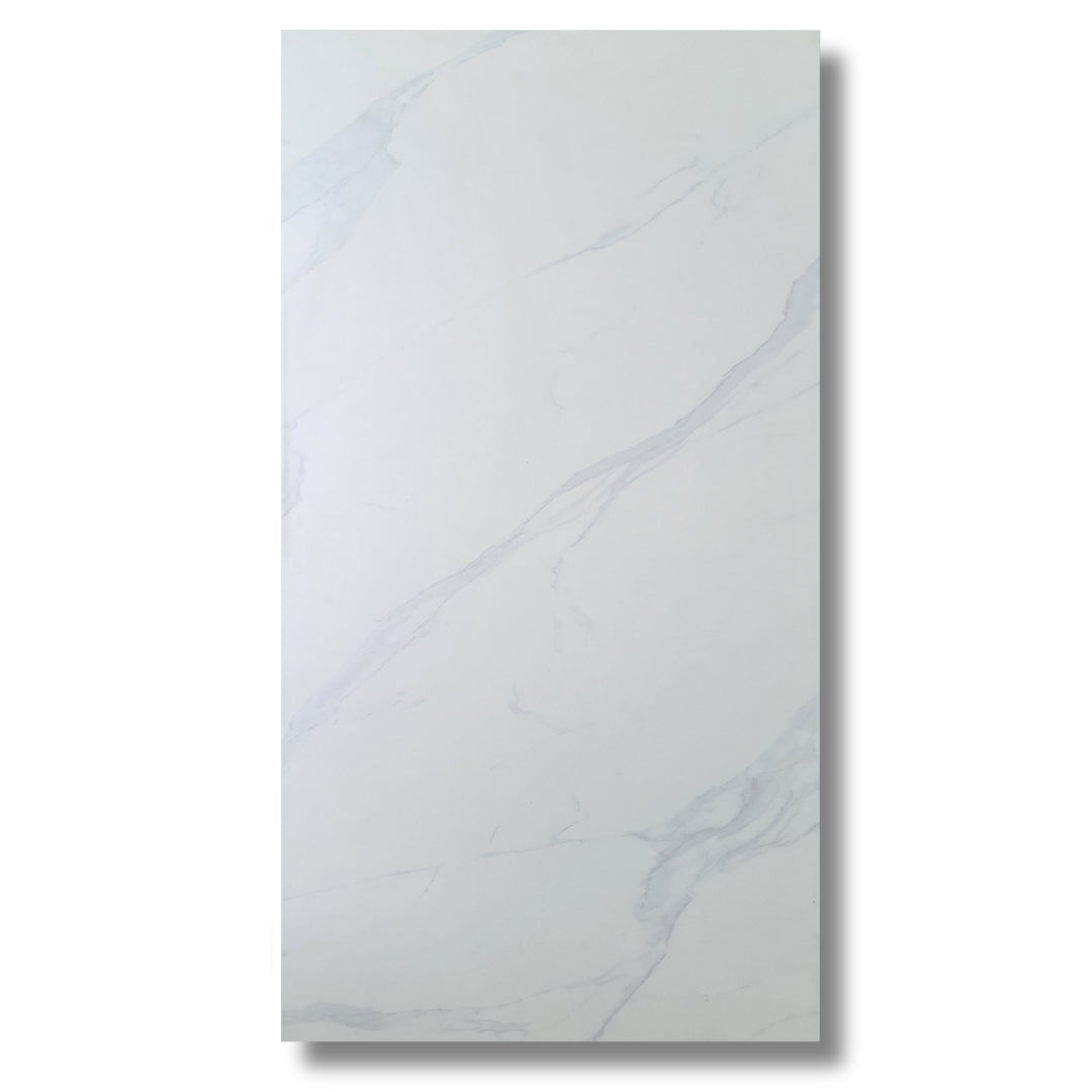 White Mist Matte Marble Carrara HDF Interlock Flooring