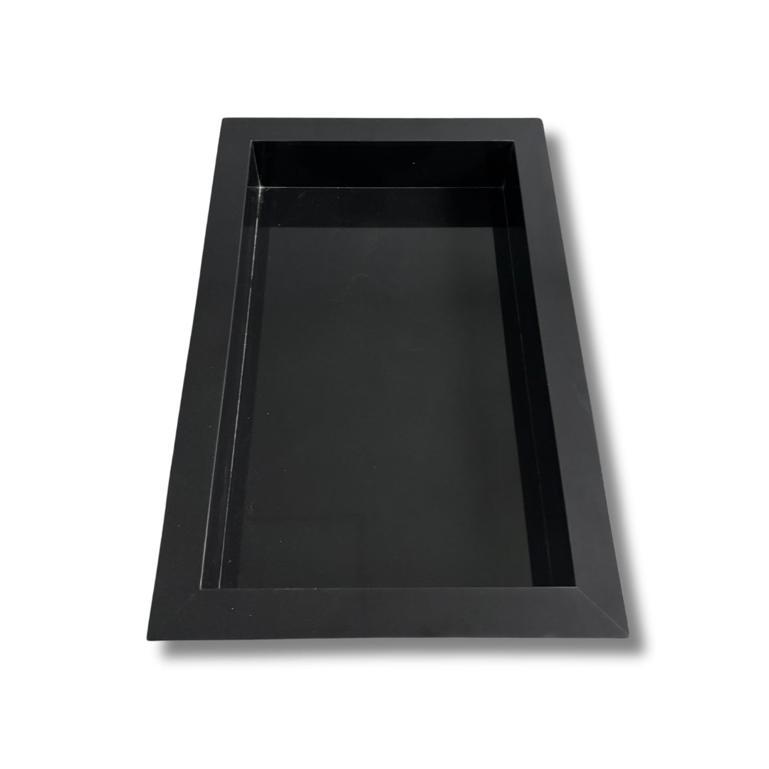 Pure Black Marble Shower Niche 24" x 16"