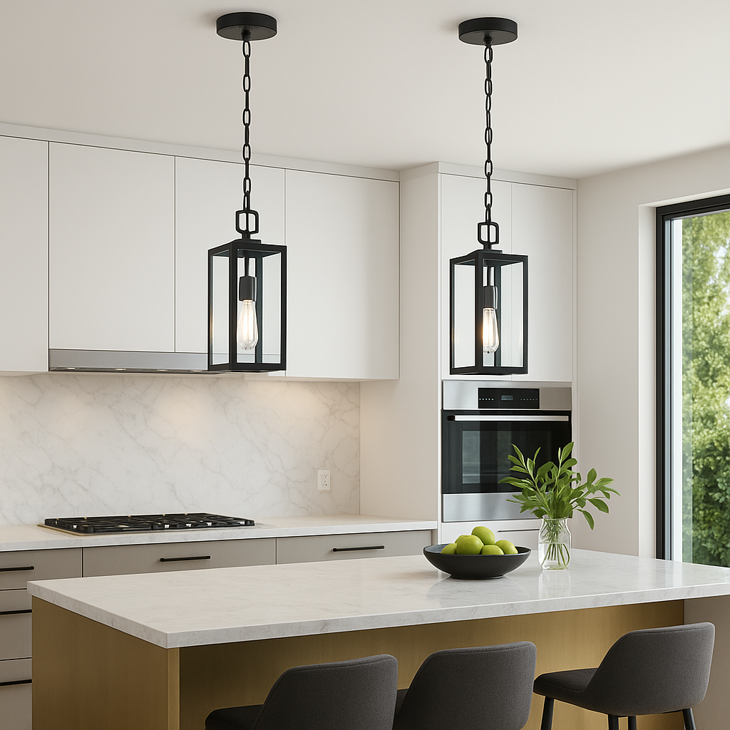 Black Moderntique Indoor and Outdoor Pendant Light