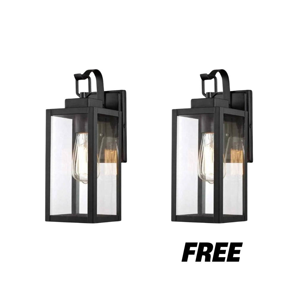 BOGO 2x1 Black Moderntique Indoor and Outdoor Wall Light