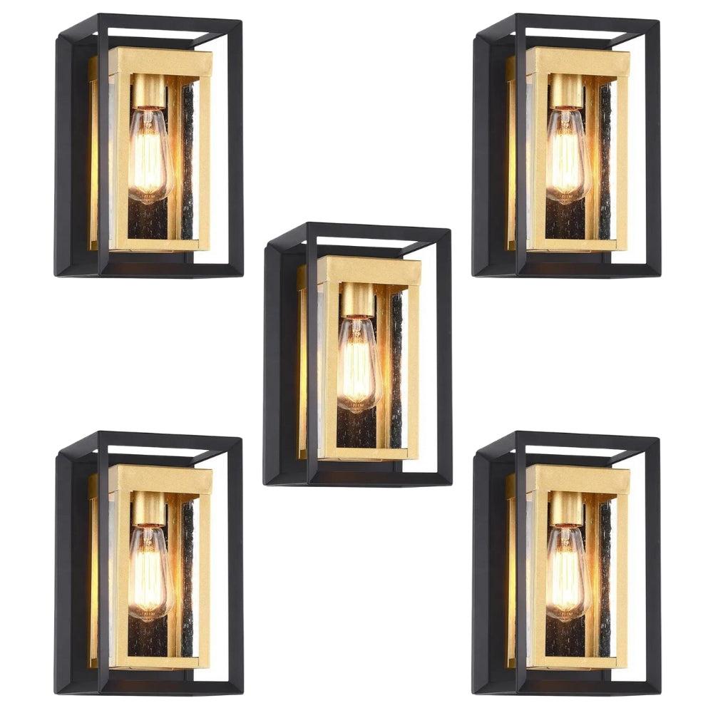 5 pcs Bundle Black and Gold Indoor and Outdoor Wall Moderntique Light