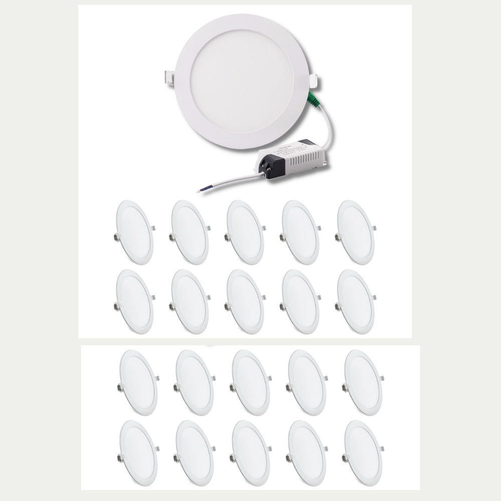 20 pcs Bundle 10W Recessed Lights 4 Inch LED Downlights for Ceilings and Drywalls