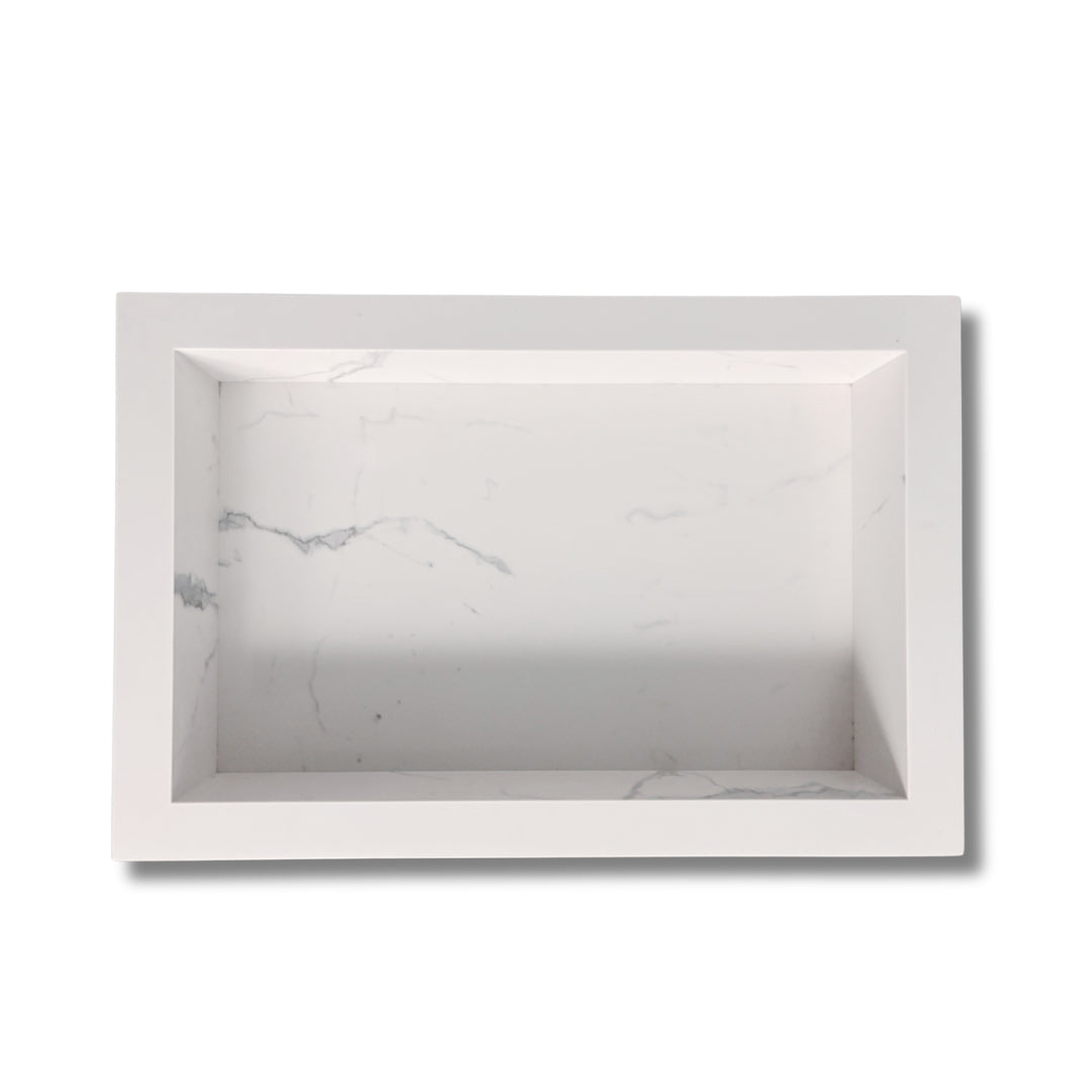 White Carrara Marble Shower Niche 24" x 16"