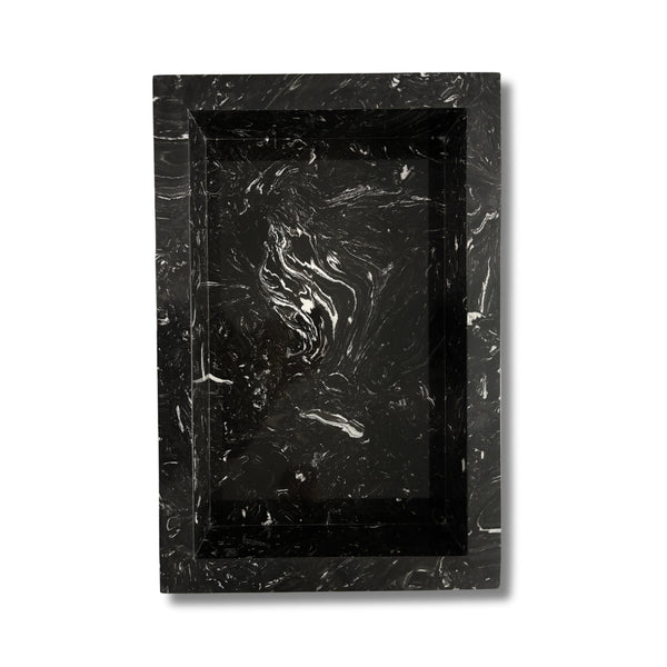 Black Carrara Marble Shower Niche