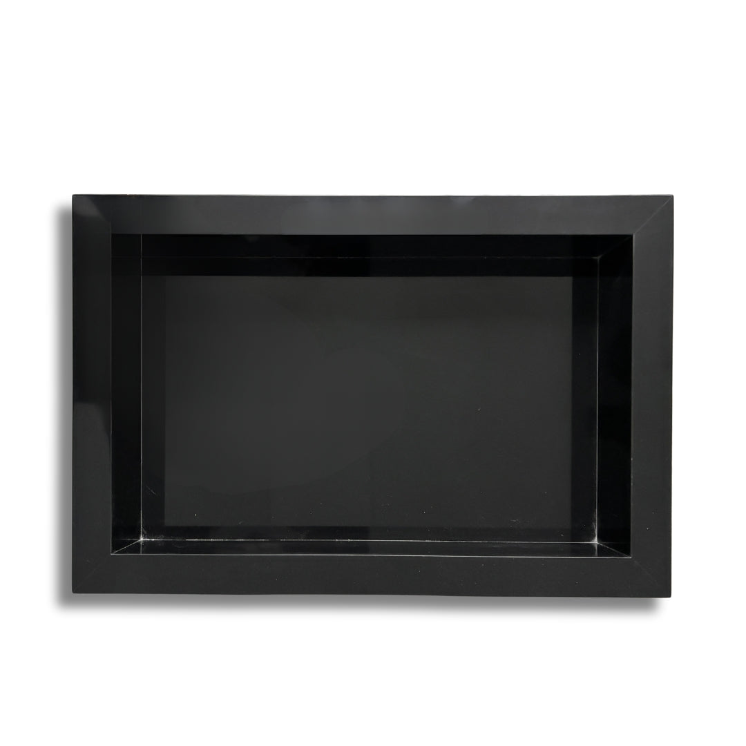 Pure Black Marble Shower Niche 24" x 16"