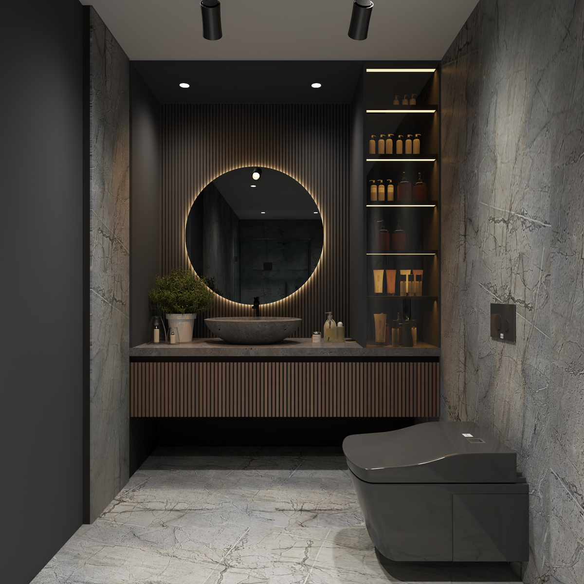 Gray Volcano Crater Interlock Wall Panel & Flooring 96
