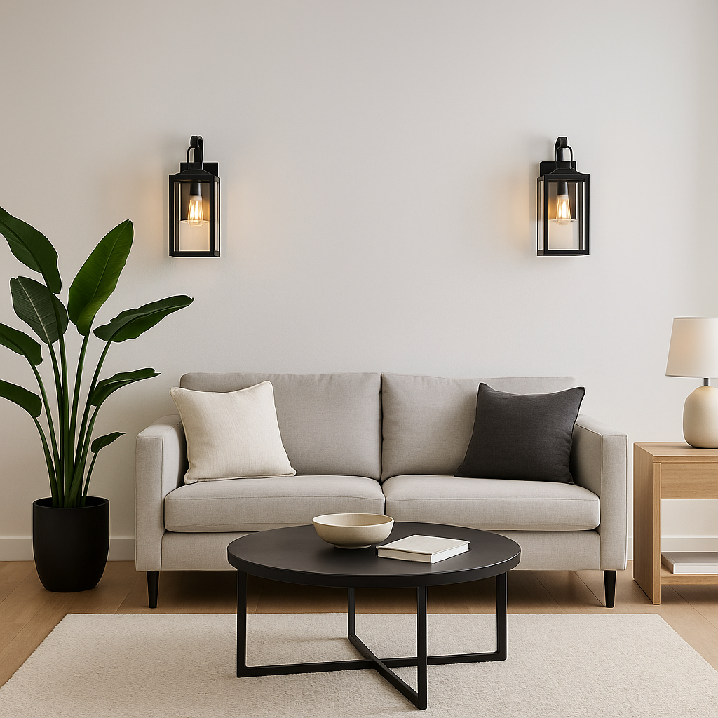 Black Moderntique Indoor and Outdoor Wall Light