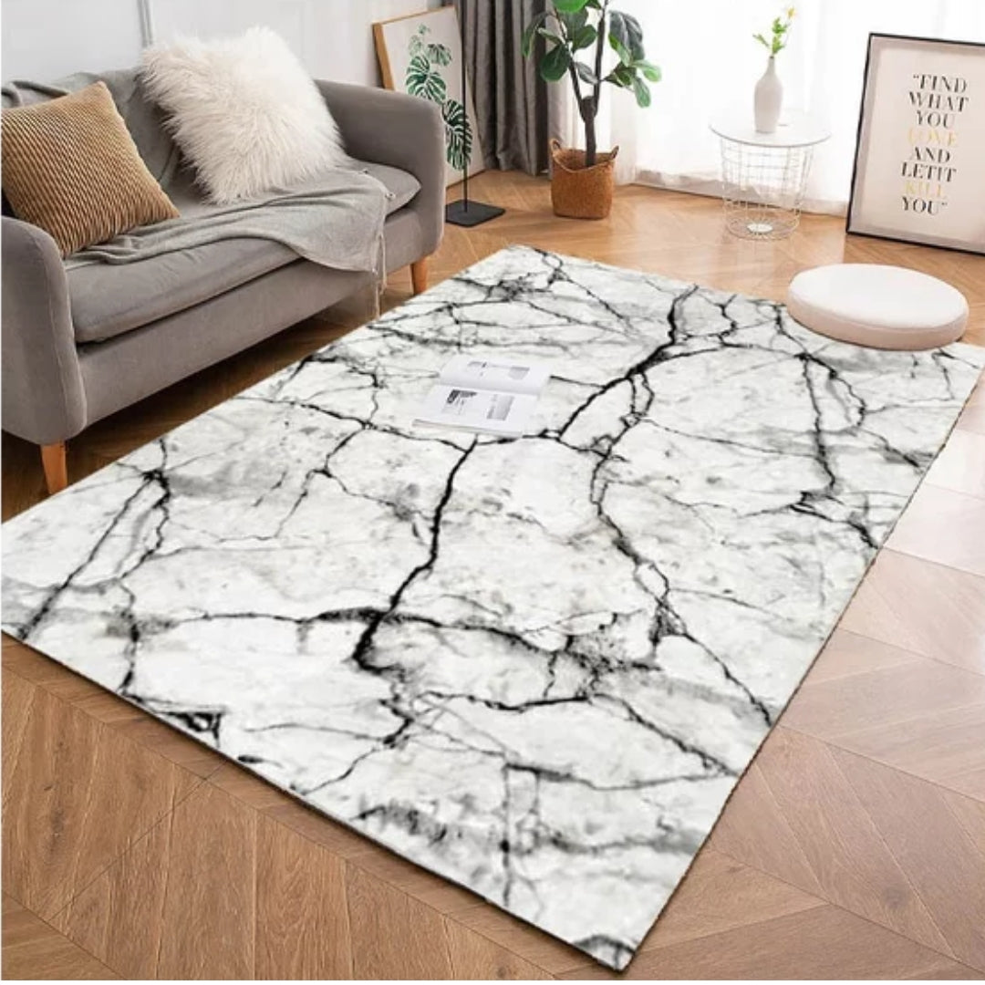 Calacatta Black/White Marble Rug